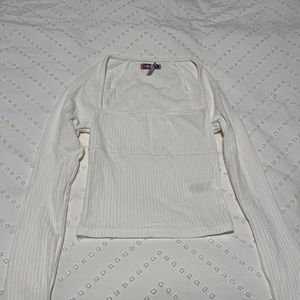 White long sleeve top